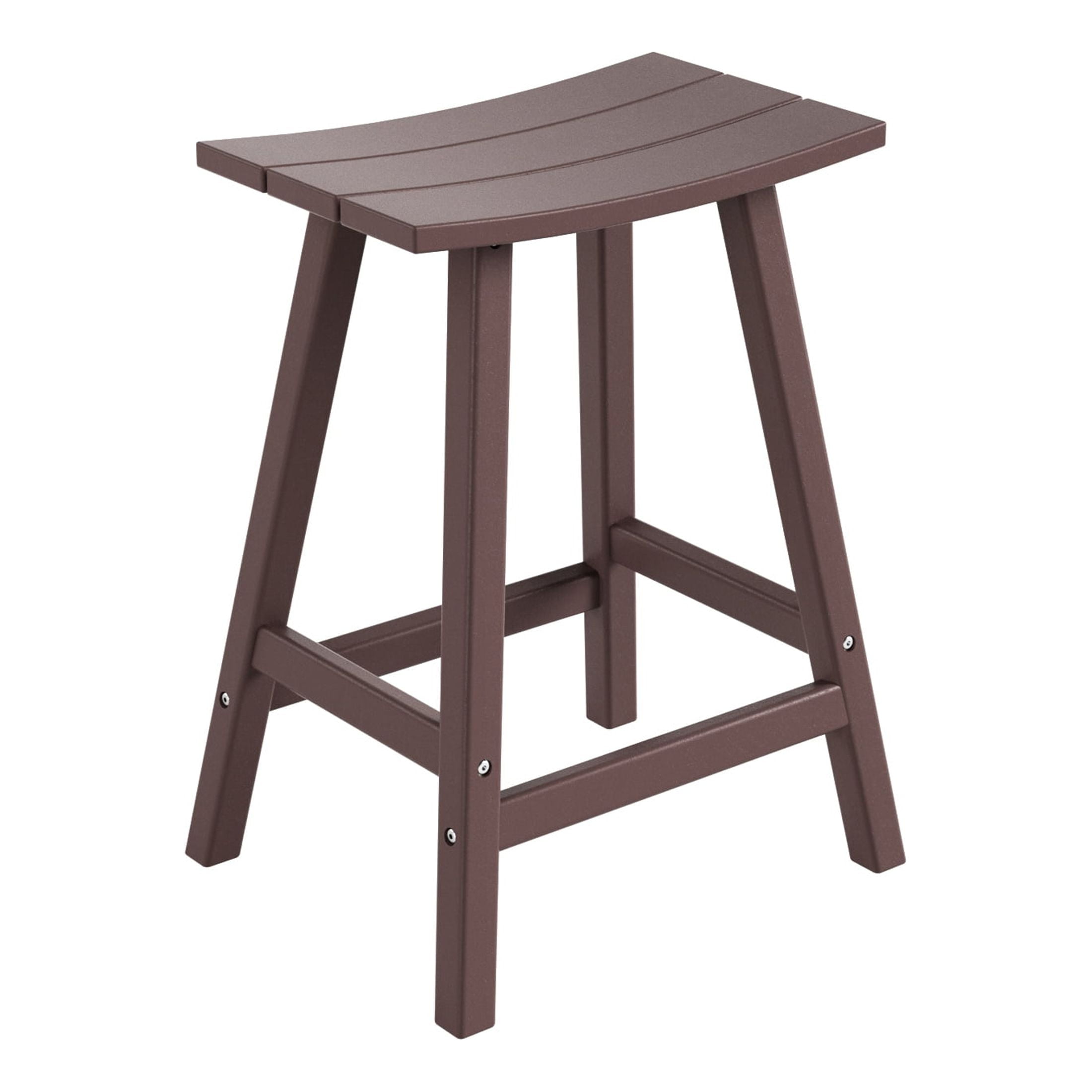 GARDEN 24" Inches Adirondack Plastic Outdoor Bar Stools (Set of 2), Dark Brown