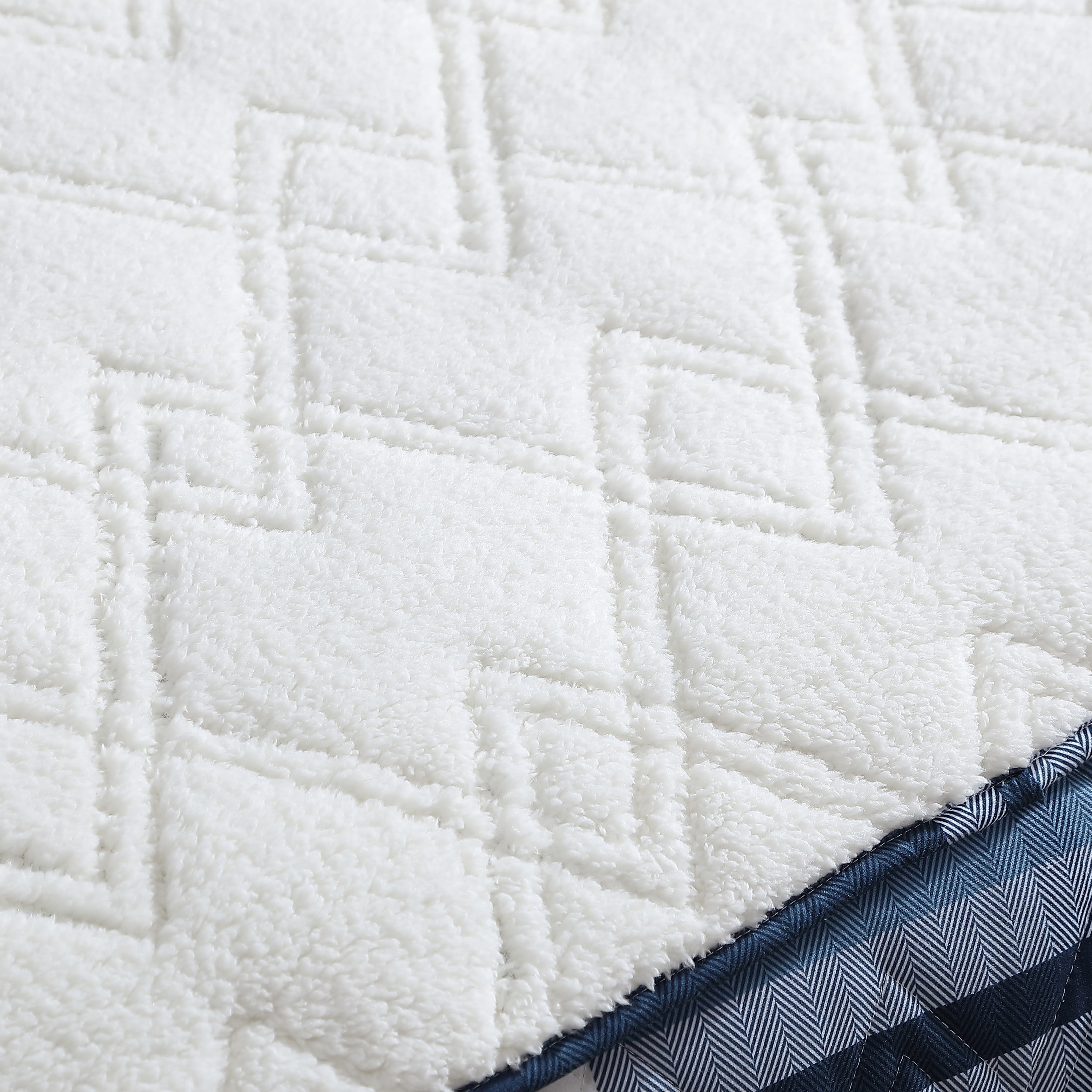 Mainstays 3-Piece Adult Quilt Set, Blue Plaid, Full/Queen