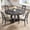 New Black Relief, variant on 47-Inch Round Dining Table for 4, Wooden Pedestal Farmhouse Table, Modern Rustic Dining Furniture for Kitchen, Home, or Living Room, No Chairs, Rustic Brown