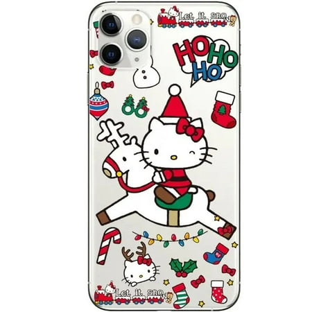 Merry Christmas hello kitty Fundas de Silicone phone case For iPhone 14 13 12 mini 11 pro xs max X XR 5 6 7 PLUS Gift cover