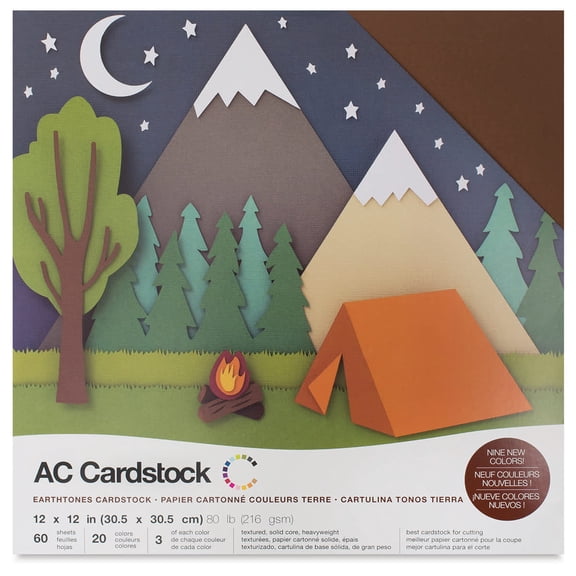 American Crafts Variety Cardstock Pack 12"X12" 60/Pkg-Earthtones