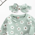 thumbnail image 4 of HCNTES Baby Girl Clothes Winter Toddler Girls Clothes Fall Winter Outfit Sets, Baby Girl Long Sleeve Round Neck Floral Drawstring Pants 0 6 12 18 24 Months 2T 3T 2 Piece, 4 of 5