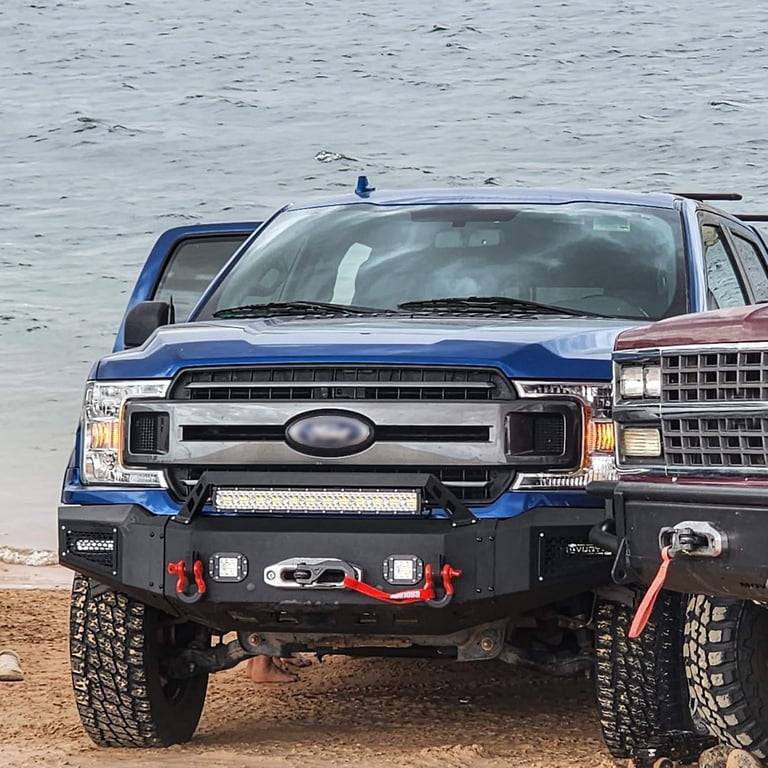 F-150 Armour II Heavy Duty Front Bumper with Bullnose, Skid Plate and 30-Inch LED Light Bar (18-20 F-150, Excluding Raptor) - Free Shipping F-150 Armour II Heavy Duty Front Bumper with Bullnose, Skid Plate and 30-Inch LED Light Bar (18-20 F-150, Excluding Raptor) - Free Shipping