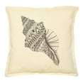 thumbnail image 1 of Zentangle stylized black sea shell Print Decorative PillowCase VPLC_02Size 18x18, 1 of 1