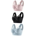 thumbnail image 1 of Conjunto de 3 sujetadores sin tirantes de encaje para mujer: costura lateral fina, ajustables, nailon/spandex, para todas las estaciones, 1 of 3
