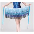 thumbnail image 2 of Sequined Fringed 4-Layers Drawstring Closure Belly Dance Waist Chain Skirt Hip Scarf Latin Skirt,multi, 2 of 3