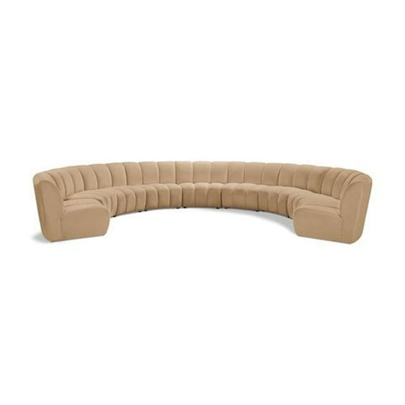 Meridian Furniture Infinity Camel Velvet 9pc. Modular Sectional