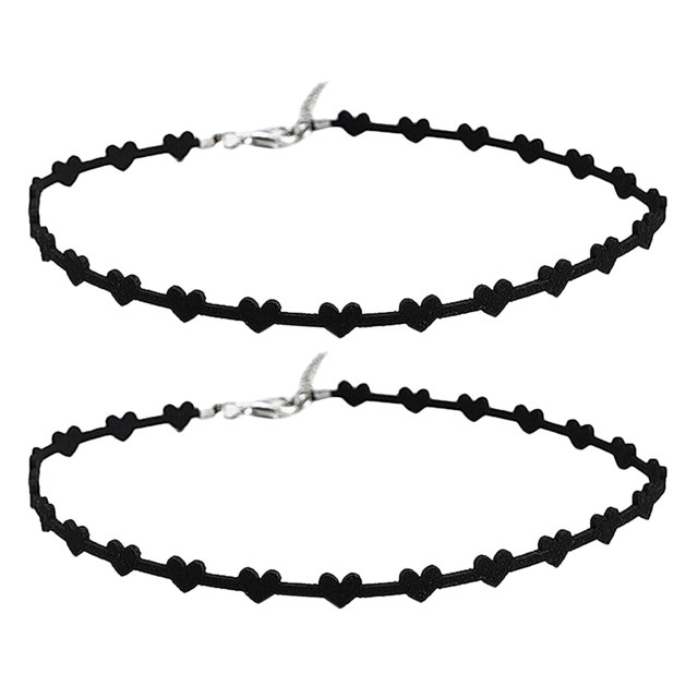 2 gargantillas de corazón para mujer, collar de moda, collar para mujer, collar de corazón, elegante gargantilla de corazón, collar para mujer y niña