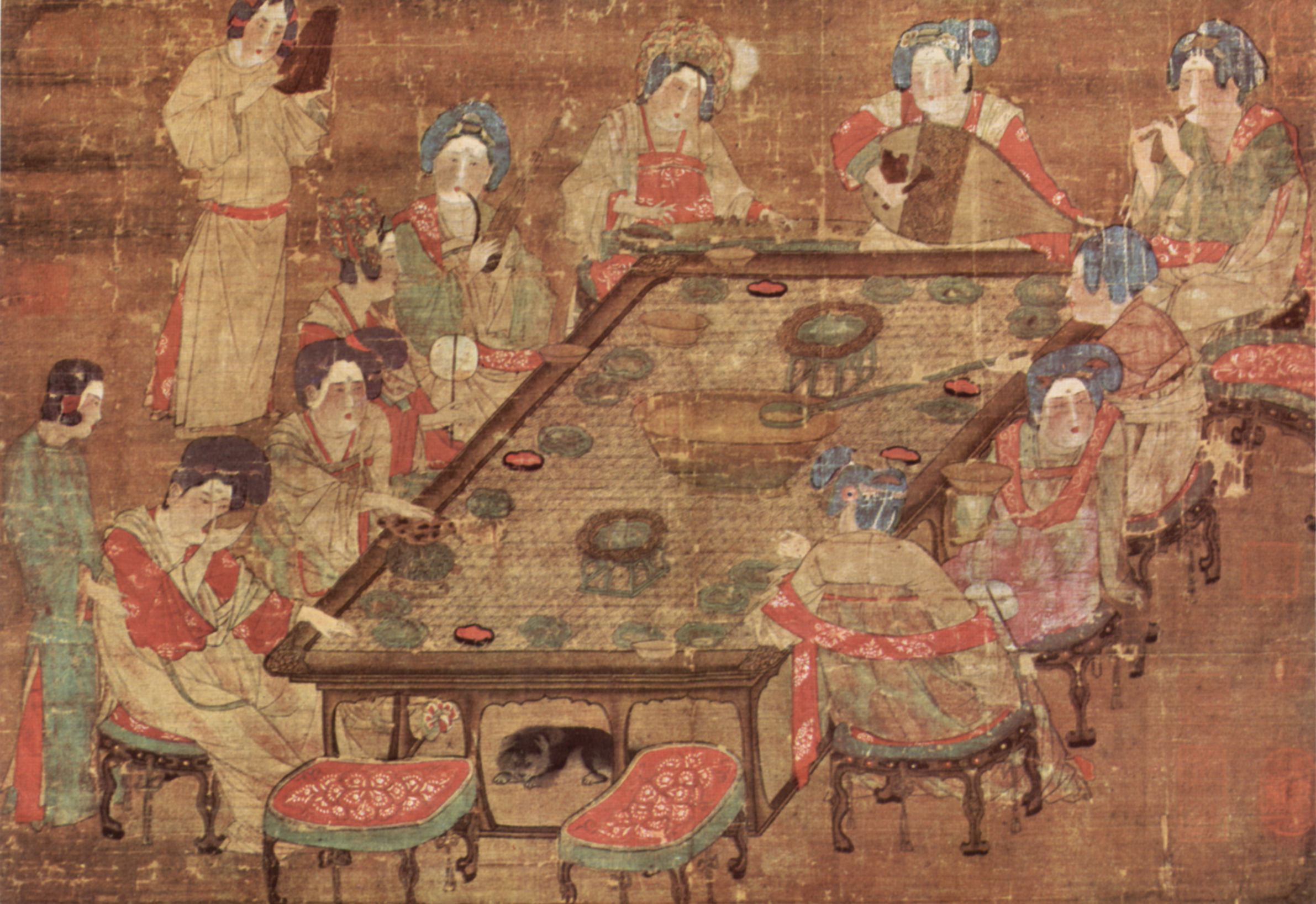 Жизнь в древнем китае. Чайная церемония древнего Китая Династия Тан. Китай 10 век Династия Тан. Династия Тан в Китае чай. Китай 10 век Династия Тан интерьер.