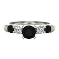 thumbnail image 4 of 3/4 ct tw Black & White Diamond Engagement Ring With Shoulder 14K White Gold, 4 of 5