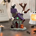 thumbnail image 4 of Yttmshdga Halloween Village 7 Inch Luminous Scary House Figurines Resin Colorful Halloween Village Houses For Home Parties Table Decorations, 4 of 6
