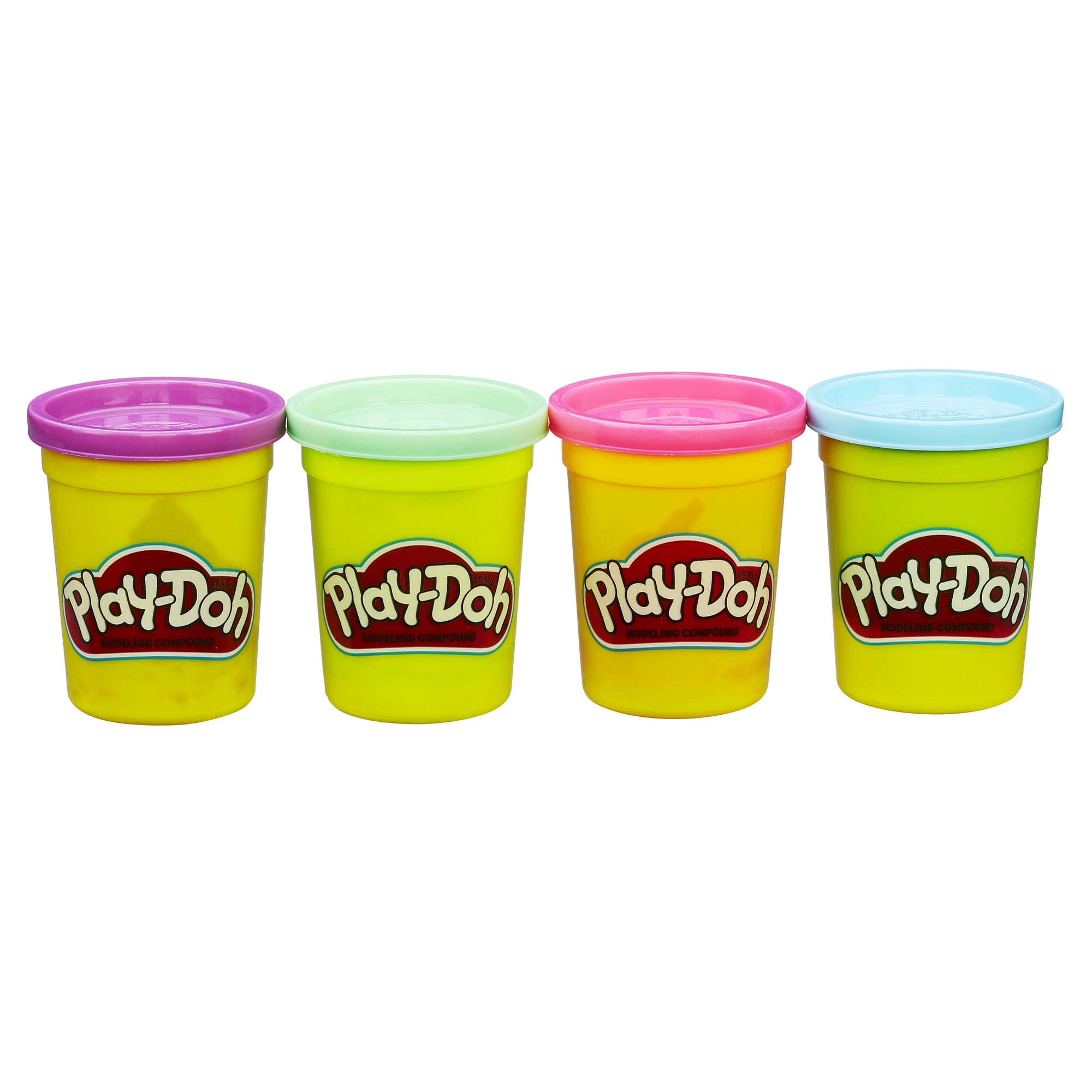 Play-Doh Play dough Glow in Dark glo 4 pack Green Pink Yellow Blue Halloween NEW 