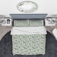 thumbnail image 3 of Designart 'Blue, Purple White Abstract Floral Pattern' Traditional Duvet Cover Set, 3 of 4