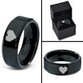 thumbnail image 4 of Tungsten Gamer Heart Band Ring 8mm Men Women Comfort Fit Black Beveled Edge Polished Size 4.5, 4 of 4