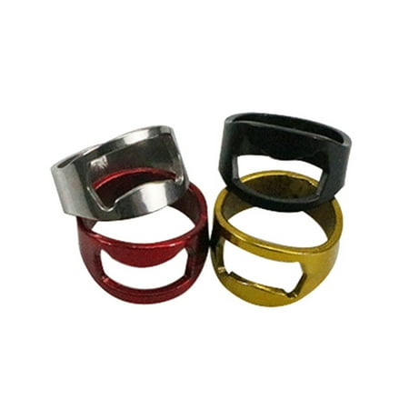 

huanledash Stainless Steel Finger Thumb Ring Beer Soda Bottle Opener Home Party Bar Toos
