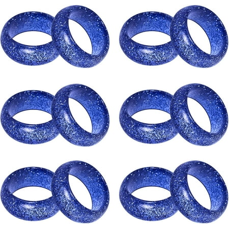 

Blue Napkin Rings Décor Colored Resin Napkin Holder Ring Set For Christmas Thanksgiving Dinner Parties Weddings Holidays And Summer Winter Gathering | Value Pack Of 12 | Blue Glitter