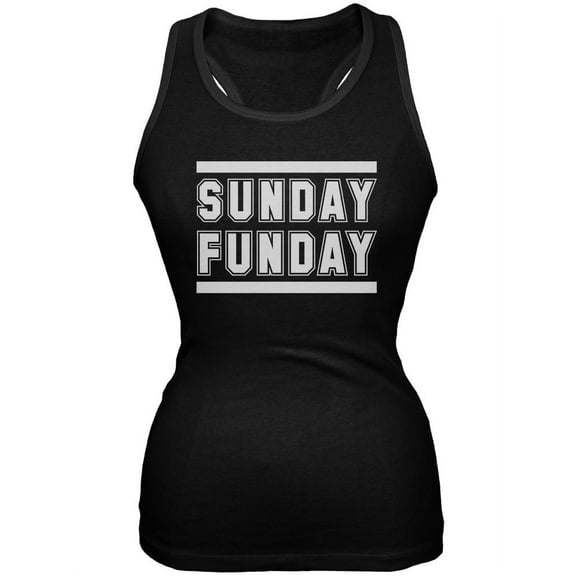 Sunday Funday Black Soft Juniors Tank Top - X-Large