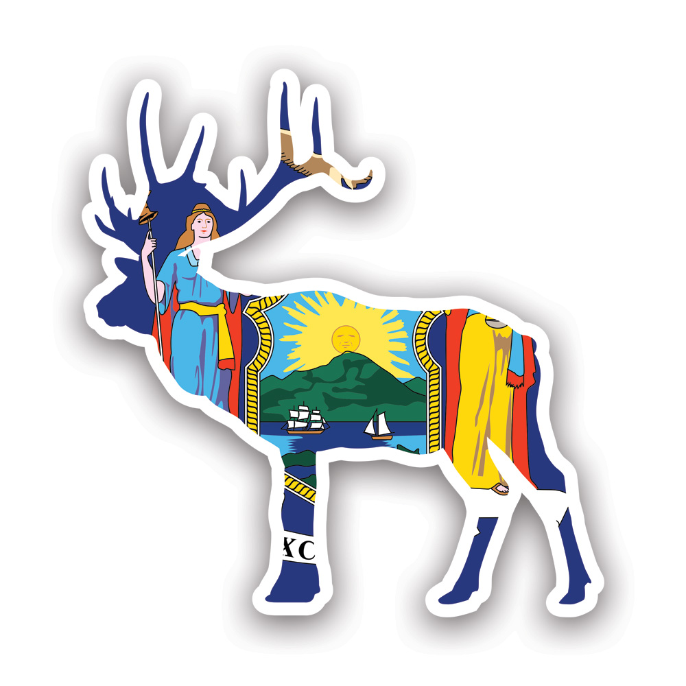 new-york-deer-shaped-flag-sticker-decal-self-adhesive-vinyl