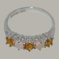 thumbnail image 5 of LBG British Made 10k White Gold Natural Citrine & Opal October Birthstone Womens Anniversary Ring - 33 size options - Size 12, 5 of 7