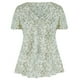 thumbnail image 5 of Blusas para Mujeres Casual, Impresión Floral Sólida de Gran Tamaño, Cuello de Manga Corta Blusa Superior, 5 of 8