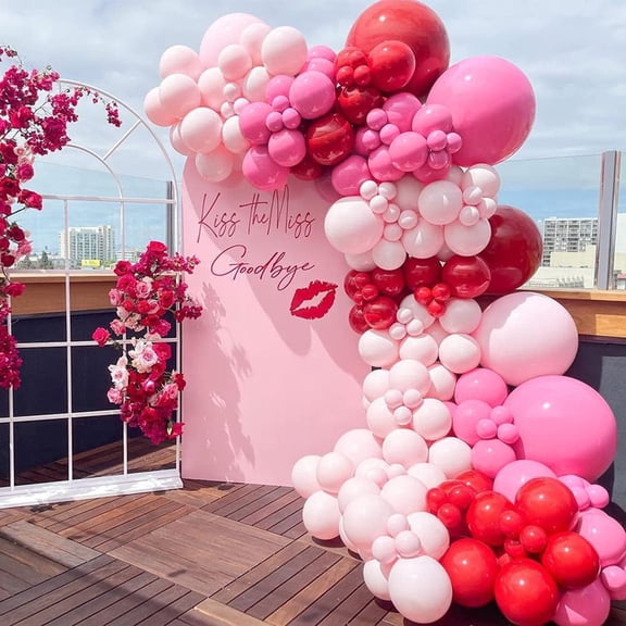 149Pcs Valentine's Day Balloon Garland Arch Kit Pink Red Rose Red Balloons Party Decoration Supplies
