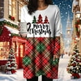 thumbnail image 4 of zaveiop Womens Christmas Round Neck Sweatshirt Long Sleeve Printed Shirt Dress Oversized Loose Fit Pullover Tops with Pockets (Wine, XL), 4 of 6