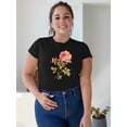 thumbnail image 2 of Cute Botanical Rose Flower T-Shirt Women -Image by Shutterstock, Female x-Large, 2 of 4