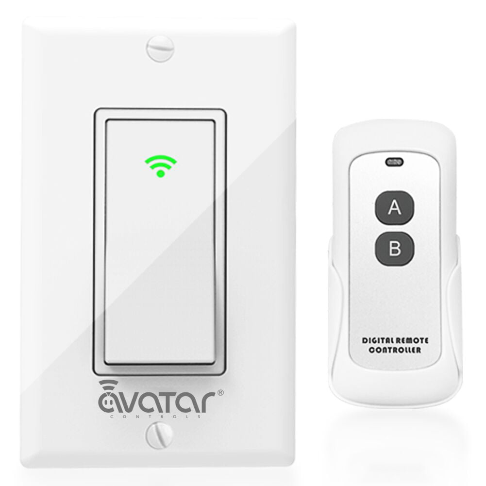 Avatar Controls Wi-Fi Light Switch Compatible with Alexa Google Home Assistant Single Pole Neutral Wire Needed in Wall Smart Dimmer Switch with RF Remote Control No Hub Required