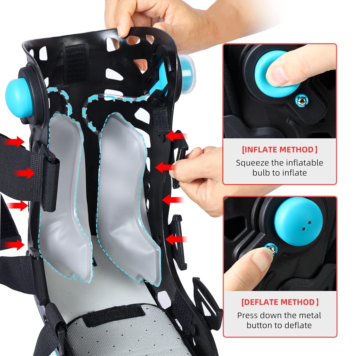 Offloading Walking Boot Inflatable Walker Fracture Boot for Heel or Ankle Pain Medical Short Air Cam Walker Brace for Sprained, Fracture, Plantar Fasciitis, Achilles Tendon Injury, Ulcerations