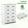 thumbnail image 3 of Costway 5 Drawer Chest Storage Dresser Tall Cabinet Organizer Bedroom Hallway White, 3 of 10