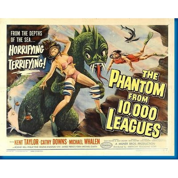 Phantom From 10000 Leagues Movie Poster 12x16 Print on Metal Sign 12in x 16in Square Adults Z Posters