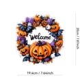 thumbnail image 3 of Halloween Wreath 8 X 8 Inch Welcome Front Door Hanging for Porch and Party Decor, 3 of 9