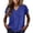 Royal Blue, variant on Relaxed V Neck Top with Short Sleeves and Soft Drapey Fabric for Women Who Want Effortless Style from Spring to Fall Army Green L