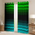 thumbnail image 2 of jejeloiu Retro Stripes Pattern Black Out Curtains,Abstract Geometric Curtains Pack of 2 (42x63 Each),Green Black Cyan Bedroom Curtains For Kids,Microfiber Bedroom Decor, 2 of 6