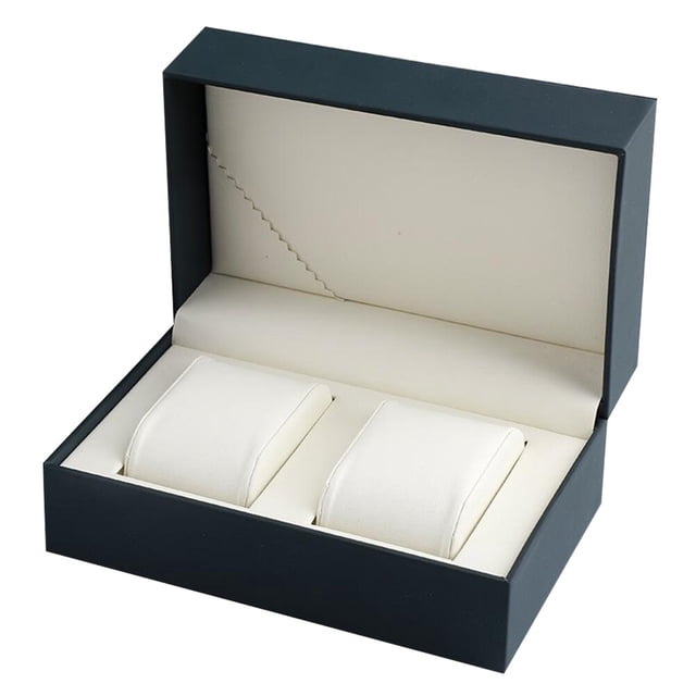 Miangastore Boîte de Protection pour Montre Cuir Pu Bleu Foncé Lot de 1 6.5X4.3X3In