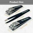 thumbnail image 5 of Nail Clippers Set - Premium Stainless Steel Clipper and Cutter with Rubberized Non-Slip Grip, Includes Case Tweezer, Two for Precision Grooming, 5 of 5
