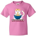 thumbnail image 3 of Inktastic I Love Noodles with Cat Illustration Youth T-Shirt, 3 of 5