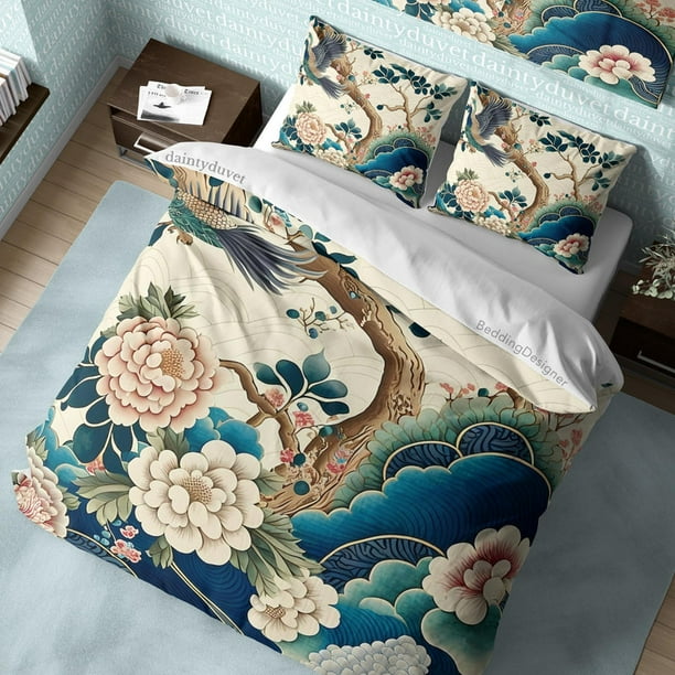 Funda Nórdica Camelia Funda Nórdica Crisantemo, Juego de Cama Flor de Cerezo