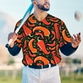 thumbnail image 6 of Balery Red Hot Chili Baseball Jersey for Men Casual Button Down Shirts Short Sleeve Active Team Sports Uniform-3X-Large, 6 of 9