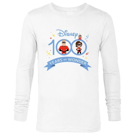 Disney 100 and Pixar’s The Incredibles 100 Years of Wonder - Long Sleeve T-Shirt for Men - Customized-White