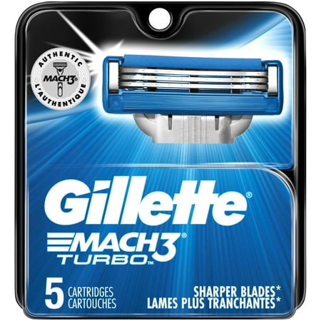 Gillette Mach3 Turbo Razor Cartridges 5 ct Carded Pack