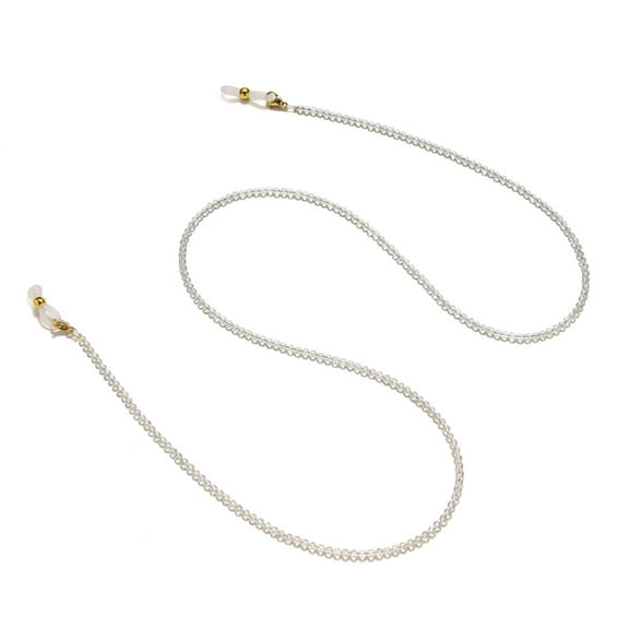 XmhyTop-A White Eyeglass Chain 1 Piece, Glasses Strap, Non Slip Glasses Chain, Beaded Eyeglass Chain