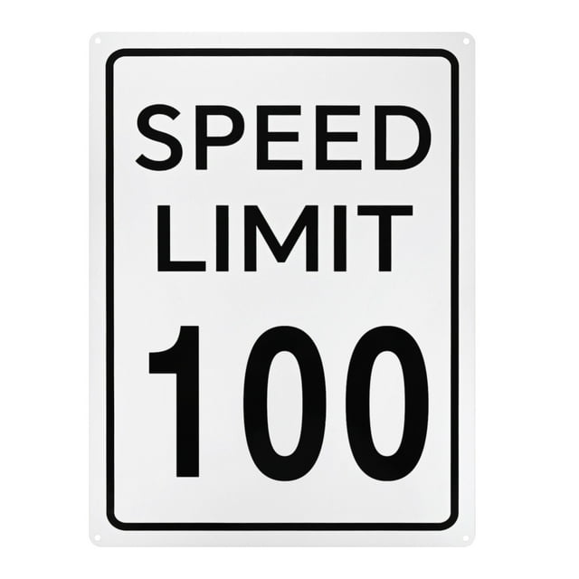 Uxcell Panneau de Limite de Vitesse 100 MPH 16 Pouces x 12 Pouces en Aluminium Résistant aux Intempéries