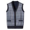 thumbnail image 1 of Men's Sweater Vest Winter Warm Cardigan Undershirt Layering Piece for Fall Season, 1 of 9
