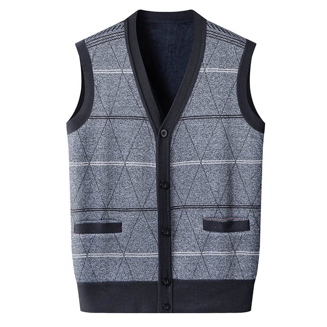 Men's Sweater Vest Winter Warm Cardigan Undershirt Layering Piece for Fall Season