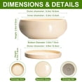 thumbnail image 3 of Ordivic 8 inch Beige Modern Ceramic Flower Pots with Drainage Hole & Saucer Indoor Shallow Planter for Cactus & Office Desk, 3 of 8