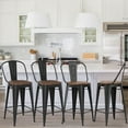 Andeworld Swivel Metal Bar Stools Set of 4 Counter Height Stools