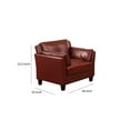 thumbnail image 5 of Benjara BM207935 Faux Leather Upholstered Chair with Curved Arms & Stitching Details, Red, 5 of 5
