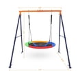 thumbnail image 7 of Luku 45 Inch Outdoor Swing Set, 440lbs Saucer Swing Set with Heavy-Duty Metal A-Frame and Adjustable Ropes, Round Swing Sets for Backyard, Playground and Park, 7 of 7