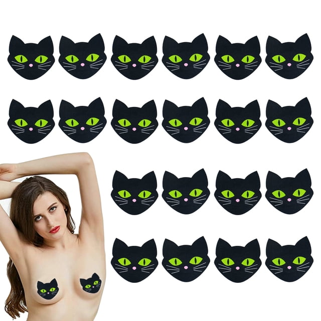 10 pares de cubiertas para pezones, autoadhesivas, empanadas noctilucentes para senos, cubiertas desechables para pezones de gato Zhivalor BST3056699-2